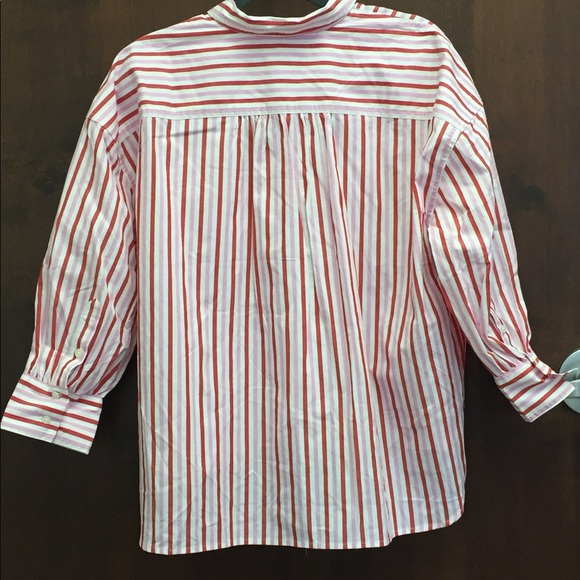 J.Crew button down striped shirt high low hem. - Picture 3 of 4